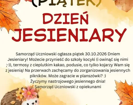 Dzień Jesieniary w SP nr 33 w Bytomiu – kocyki, kakao i planszówki