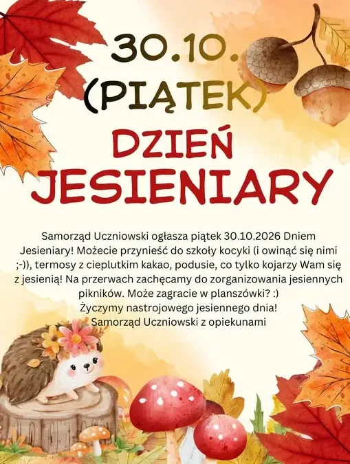 Dzień Jesieniary w SP nr 33 w Bytomiu – kocyki, kakao i planszówki