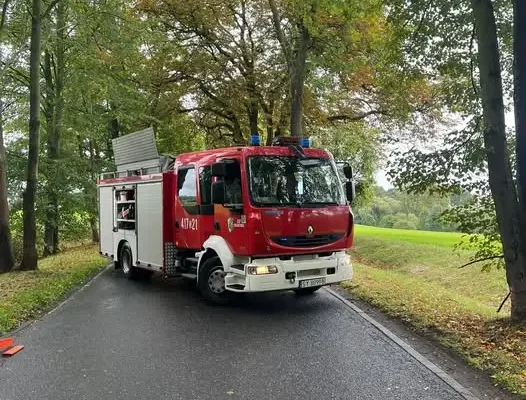 Plama ropopochodna na DK94 w Bytomiu – interwencja OSP Stolarzowice
