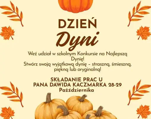 Szkoła Podstawowa nr 9 w Bytomiu zaprasza na Dzień Dyni i konkurs na najciekawszą dynię