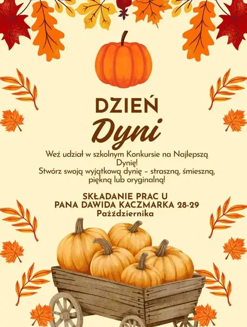 Szkoła Podstawowa nr 9 w Bytomiu zaprasza na Dzień Dyni i konkurs na najciekawszą dynię