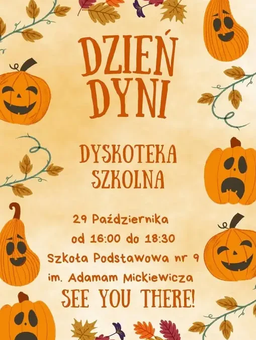 Dyskoteka szkolna z okazji Dnia Dyni w SP nr 9 w Bytomiu