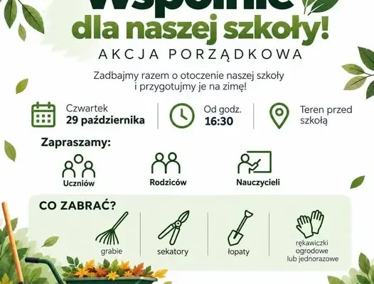 SP 26 w Bytomiu zaprasza na wspólne porządki przed szkołą