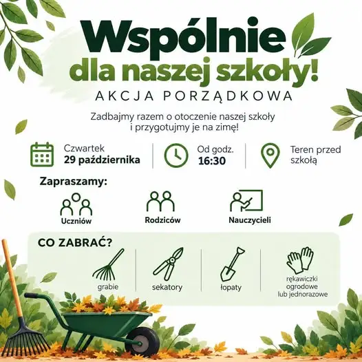SP 26 w Bytomiu zaprasza na wspólne porządki przed szkołą